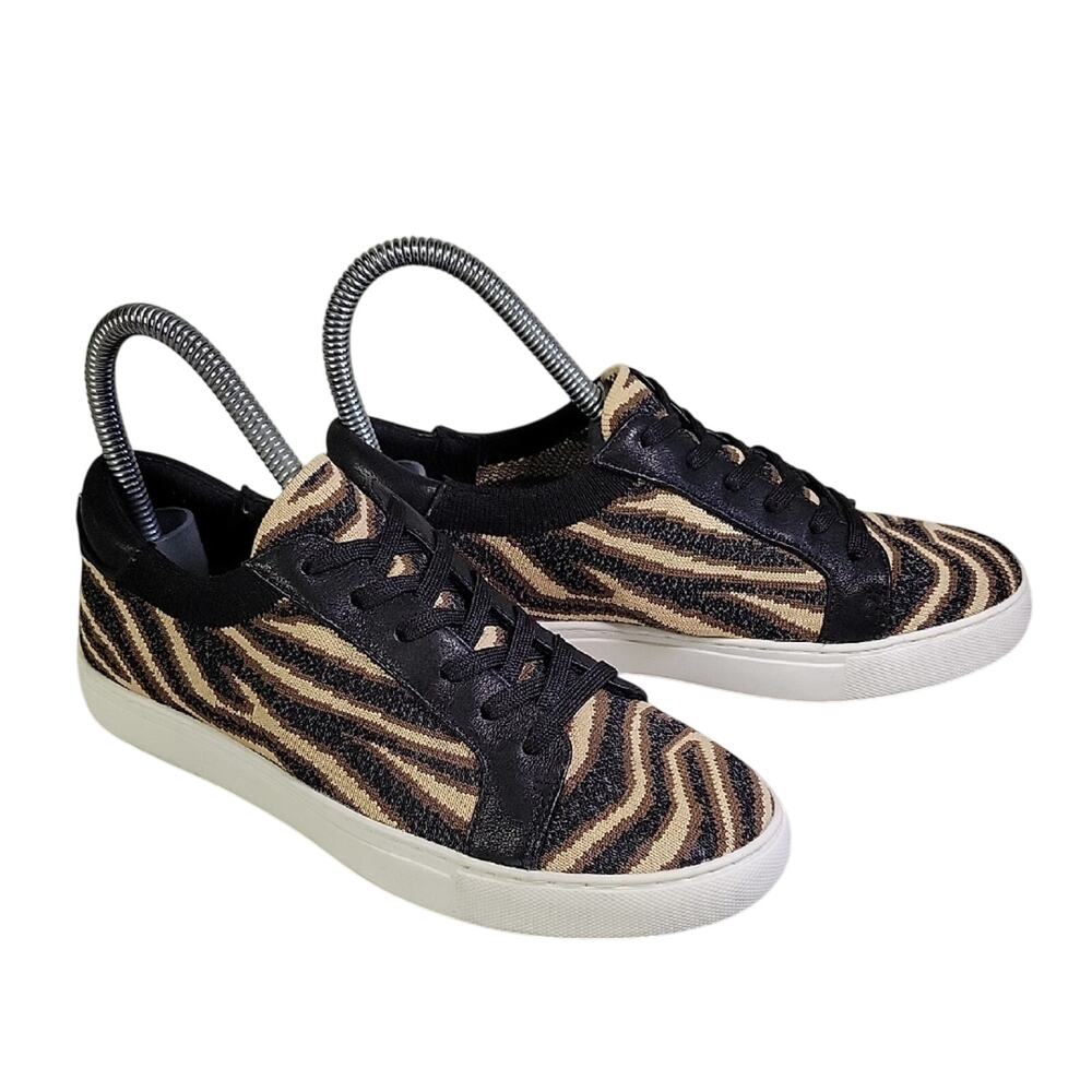 Kenneth Cole Knit Animal Print Lace Up Sneakers Womens Size 5